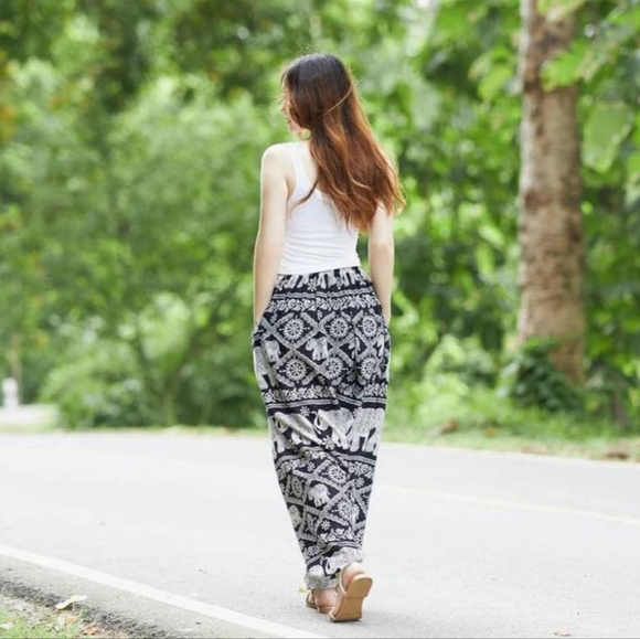 Lannaclothesdesign Woman's Elephant Hippie Boho Yoga Harem Pant - Picture 5 of 5